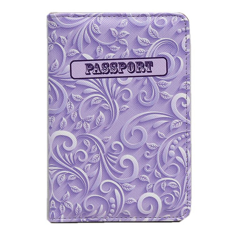 Purple Pattern Passport Holder Cover